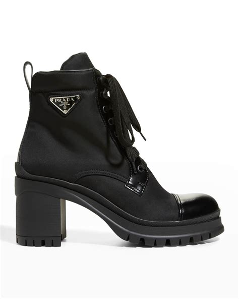 prada 55mm block-heel combat booties|prada ankle boots.